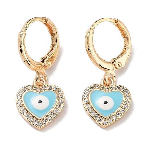Real 18K Gold Plated Brass Dangle Leverback Earrings