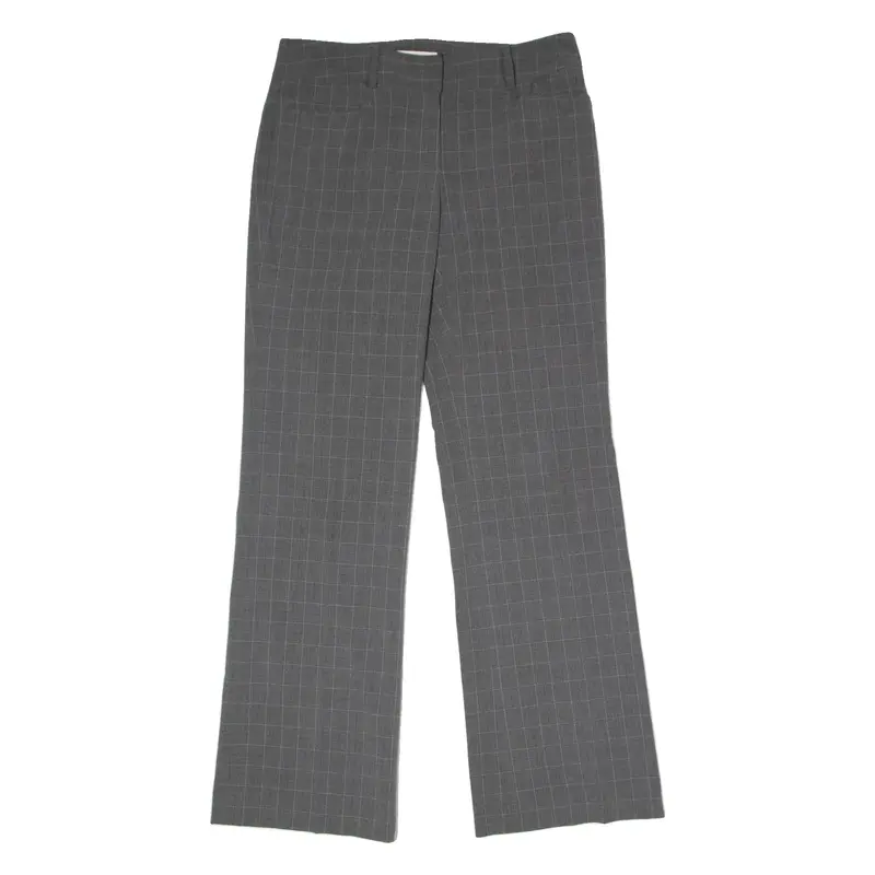 MICHAEL KORS Gramercy Check Womens Trousers Grey Regular Flared W32 L32