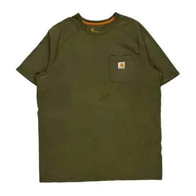 Carhartt Tall T-Shirt - XL Green Cotton Blend