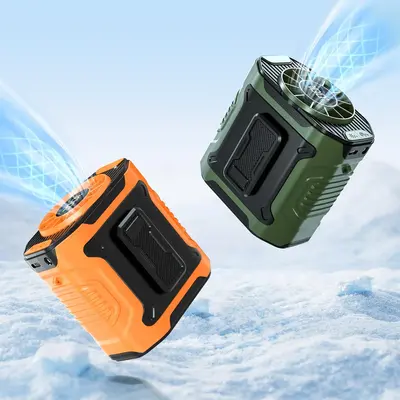 Rechargeable Belt Fan with 5 Speed Settings, USB Rechargeable Fan Wearable Fan for Outdoor Work, Travel, and Fishing, Enjoy C...