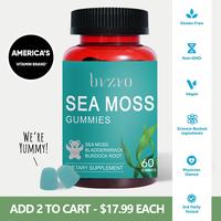 [bvzvo] Multimineral Sea Moss & Bladderwrack & Burdock Root & Premium Irish Seaweed - 60 Edible Gummies All-in-1 Dietary Supp...