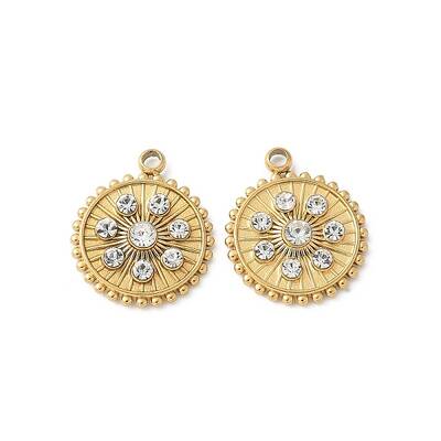 304 Stainless Steel Rhinestone Pendants