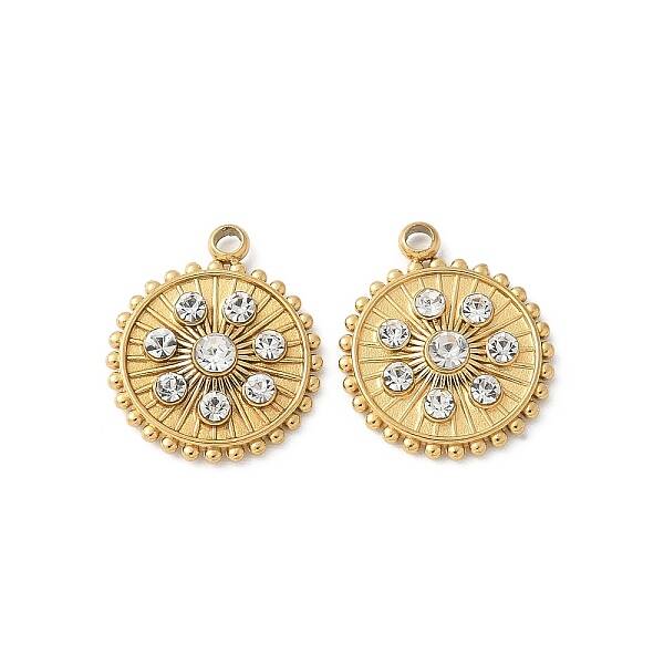304 Stainless Steel Rhinestone Pendants