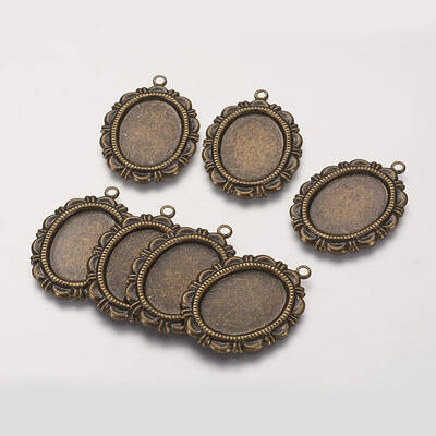 Brass Pendant Cabochon Settings