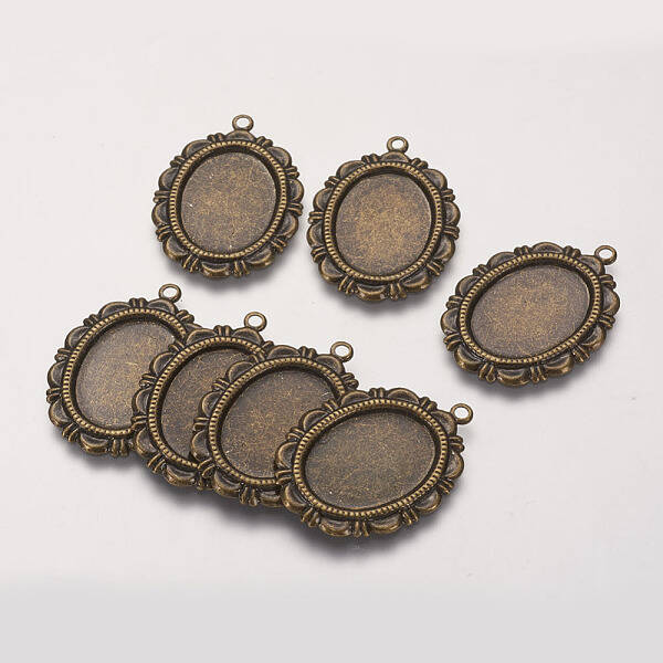 Brass Pendant Cabochon Settings