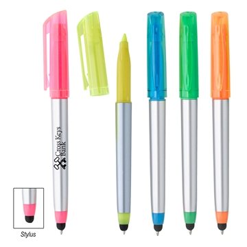 250 Promotional Trilogy Highlighter Stylus Pen - Twist Action & ...