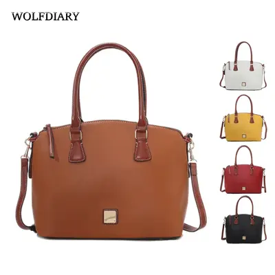 WOLFDIARY Exquisite Top Handle Zipper Handbag Fashionable Avant-garde Women's Textured PU Leather Bag Eye-catching Color Bloc...