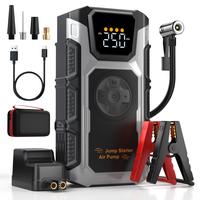 13800mAh 【 5 in 1 Function 】OREETGA portable Jump Starter with Air Compressor, Peak 150PSI  Digital Tire Inflator, 8.5L G...