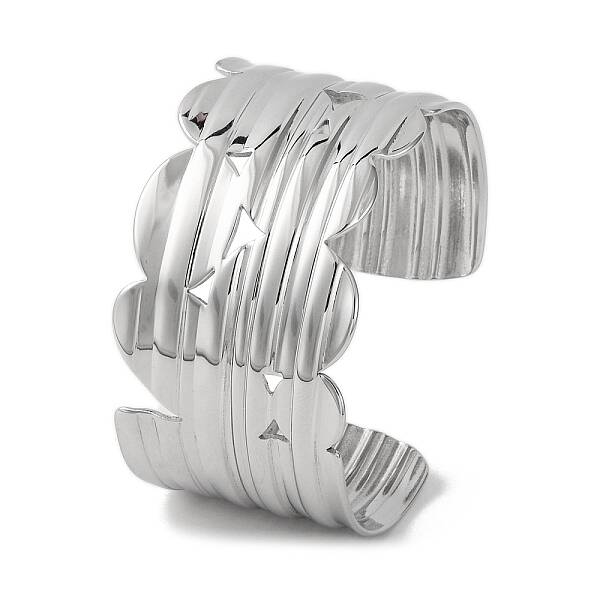 Grooved Wide 304 Stainless Steel Cuff Bangles for Women