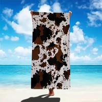 Cow Print Beach Towel, Soft Absorbent Towel, Travel Swimming, Diving, Surfing Bathing, Yoga, Camping, Beach Accessories