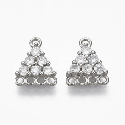 Brass Micro Pave Cubic Zirconia Chandelier Component Links