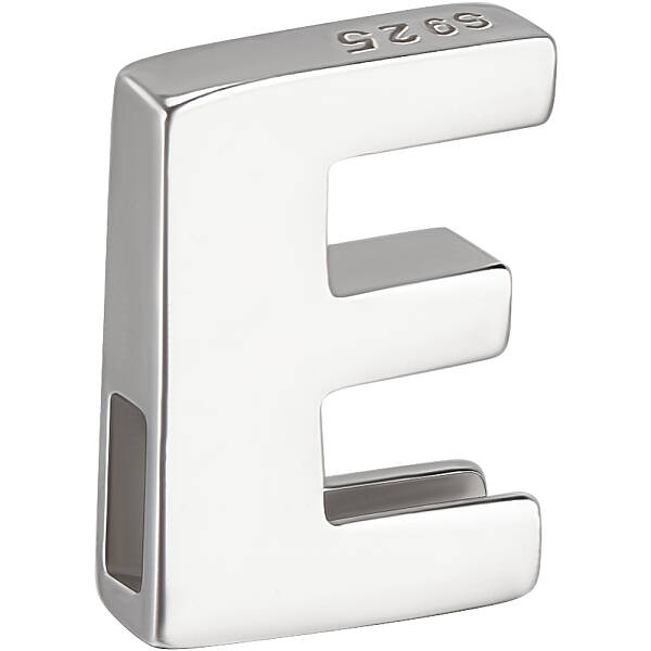 Beebeecraft Letter Bead Letter-E Sterling Silver Capital Letter Alphabet Bead Initial Necklace Bracelet Pendant Charm for Jew...