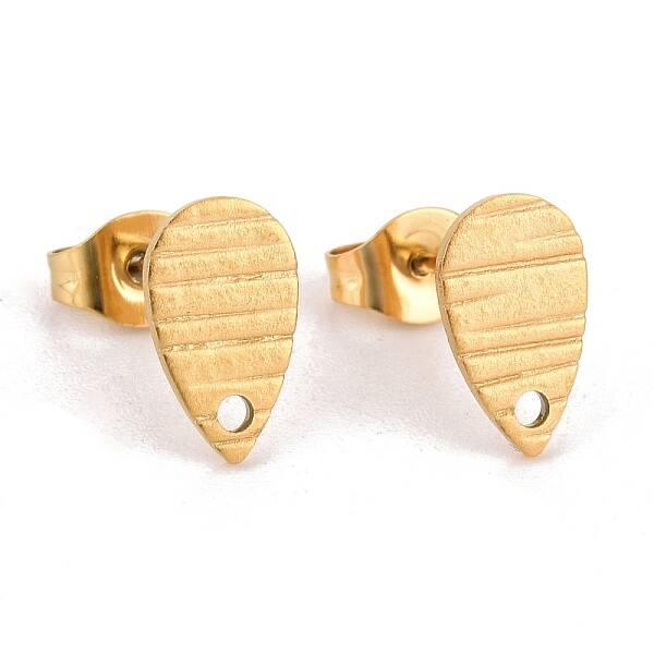 Ion Plating(IP) 304 Stainless Steel Stud Earring Findings