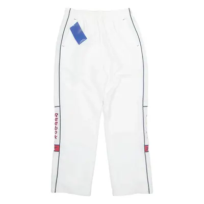 REEBOK Boys Track Pants White Straight 12Y W26 L27
