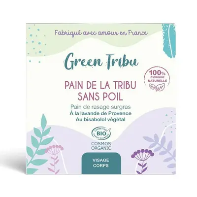 Green Tribù Hairless Tribe Bread - Surgras Shaving Bread - Face & Body - ORGANIC 110 g