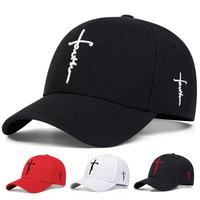 Personality Men Letter Curved Cross Embroidered Baseball Hat Outdoor Sport Adjustable Sunscreen Leisure Hat Spring Autumn Tra...