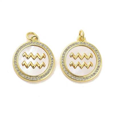 Brass Micro Pave Clear Cubic Zirconia Pendants