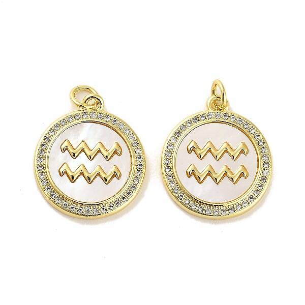 Brass Micro Pave Clear Cubic Zirconia Pendants