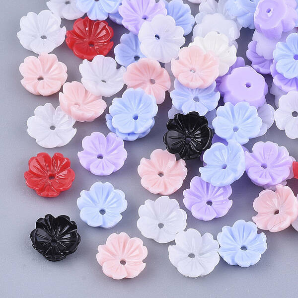 Opaque Resin Bead Caps