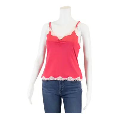 WARNERS Stretch Lace Camisole Top Pink V-Neck Sleeveless Womens L