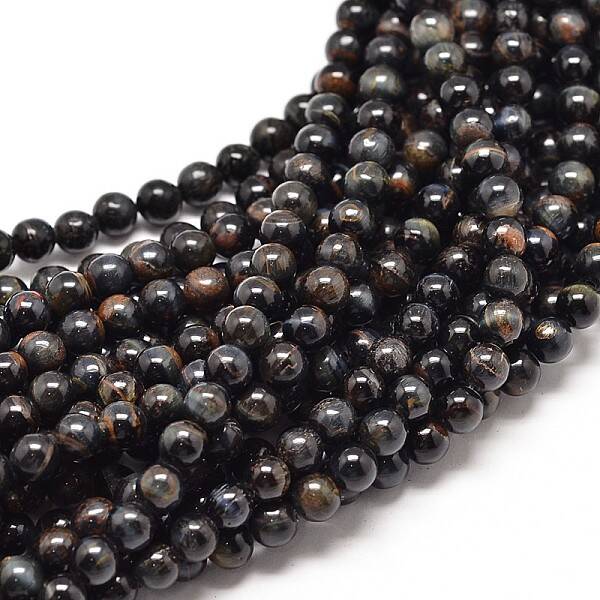 Natural Blue Tiger Eye(Dyed & Heated) Round Beads Strands
