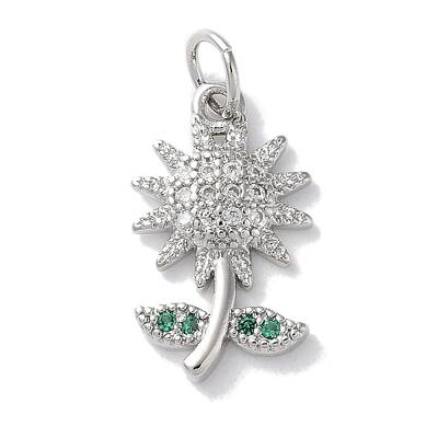 Rack Plating Brass Micro Pave Cubic Zirconia Pendants