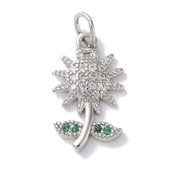 Rack Plating Brass Micro Pave Cubic Zirconia Pendants
