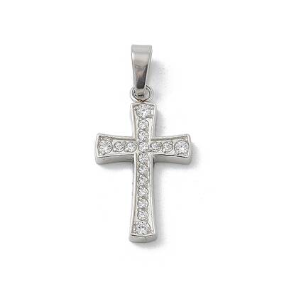 Ion Plating(IP) 304 Stainless Steel Micro Pave Cubic Zirconia Pendants