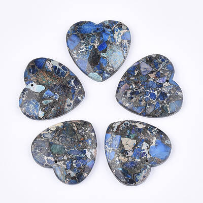 Synthetic Gold Line Regalite/Imperial Jasper/Sea Sediment Jasper Pendants