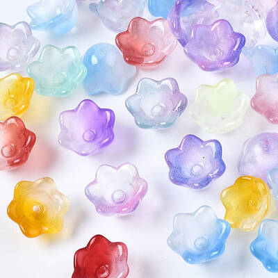 Transparent Spray Painted Glass Beads