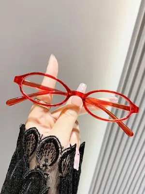 Simple Anti-blue Light Eyeglasses for Everyday Use, Basic Oval Frame Fashion Eyeglasses for Women & Men, Fashion Eyeglasses f...