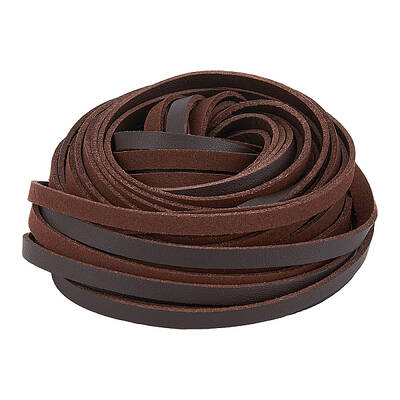 10Pcs Flat PU Leather Cord