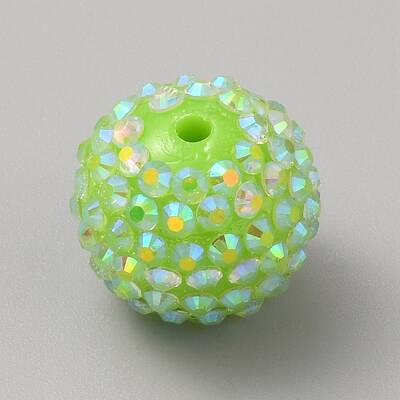Chunky Resin Rhinestone Bubblegum Ball Beads