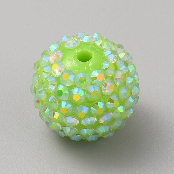 Chunky Resin Rhinestone Bubblegum Ball Beads