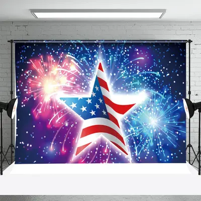 Star Shape Flag Spark Independence Day Backdrop - Aperturee