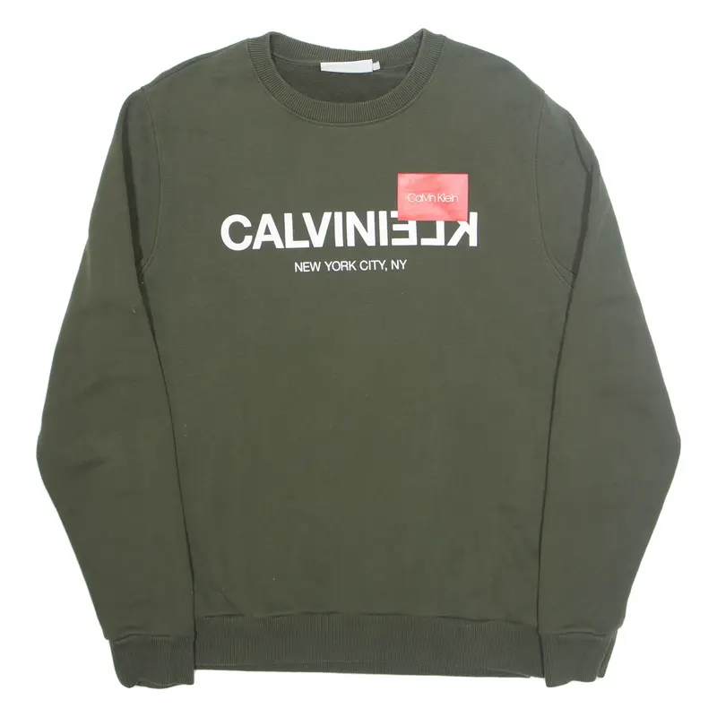 CALVIN KLEIN Mens Sweatshirt Green L