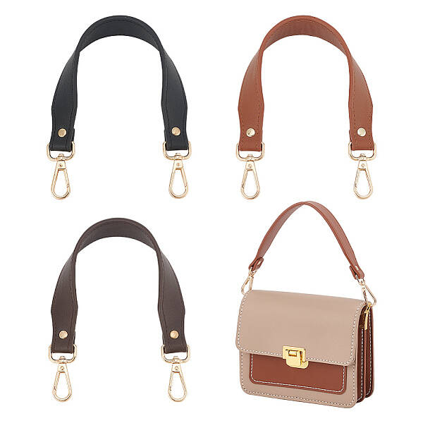 3Pcs 3 Colors PU Leather Bag Handles