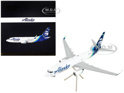 Boeing 737-700BDSF Commercial Aircraft Alaska Air Cargo White with Blue Tail Gemini 200 Series 1/200 Diecast Model Airplane b...