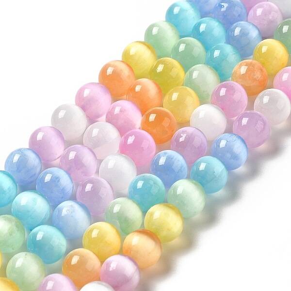 Natural Selenite Beads Strands