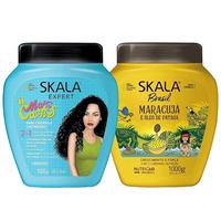 2 Pack SKALA Hair Care Set: Expert Mais Cachos 2-in-1 Conditioning Treatment Cream + Brasil Passion Fruit & Pataua Oil - Nour...