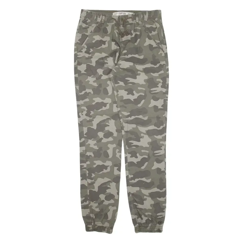 DENIM CO Camo Girls Trousers Green Regular Tapered W29 L31