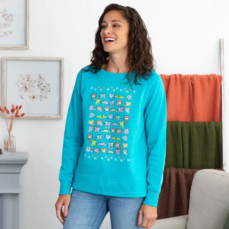 Peeping Pets Drop Tail Crewneck Sweatshirt - Dog - 1X