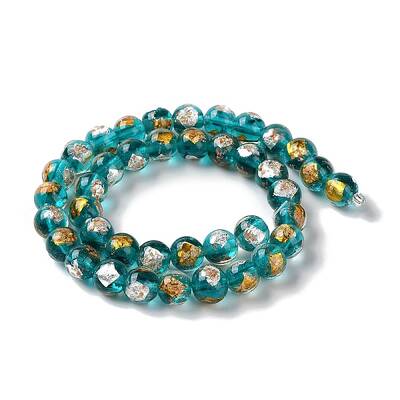 Handmade Gold & Silver Foil Lampwork Beads