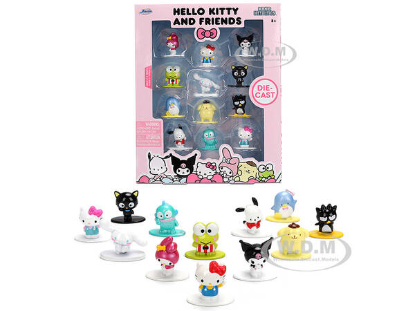 Set of 12 Diecast Figures Hello Kitty and Friends Franchise Nano Metalfigs Series Diecast models by Jada