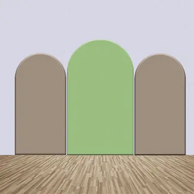 Green Brown Decor Color One Sided Arch Backdrop Kit - Aperturee