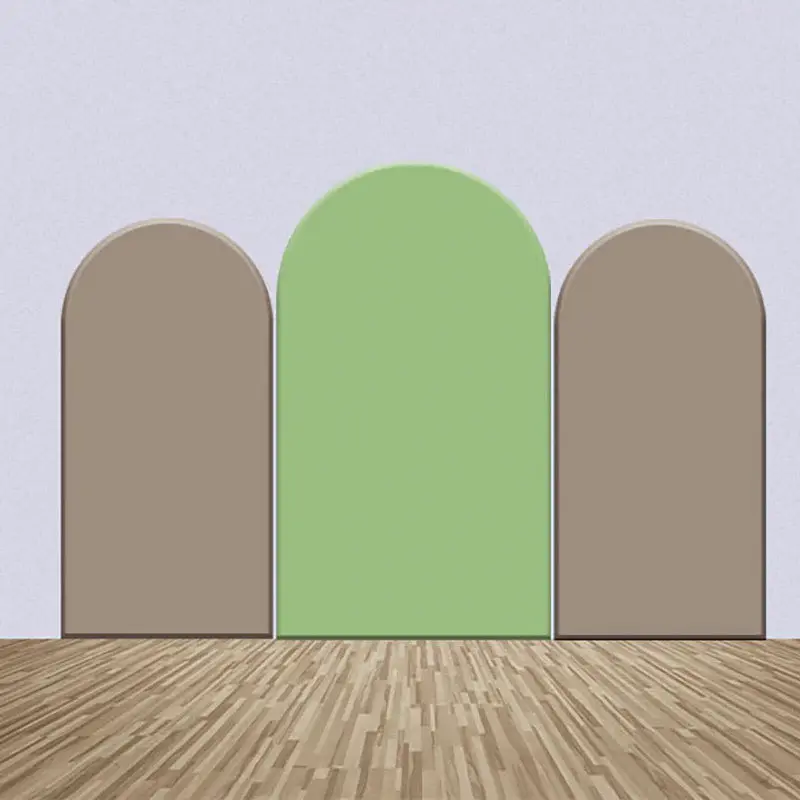 Green Brown Decor Color One Sided Arch Backdrop Kit - Aperturee