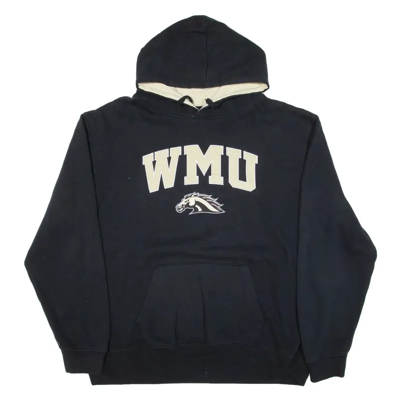 STADIUM ATHLETICS Western Michigan University Broncos Mens Black Hoodie USA 2XL