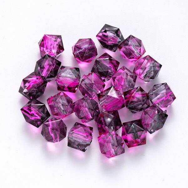 Two Tone Transparent Spray Painted Acrylic Beads