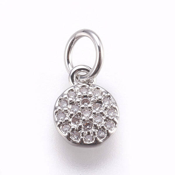 Brass Micro Pave Cubic Zirconia Charms