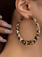 Fashionable Bamboo Joint Design Hoop Earrings, Fashion Leopard Jewelry for Party, Daily Clothing Decor, Trendy All-match & Ex...
